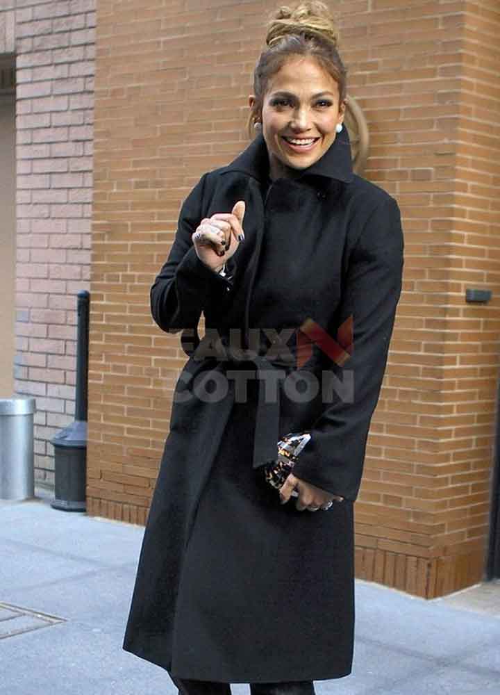 Jennifer Lopez Black Trench Coat
